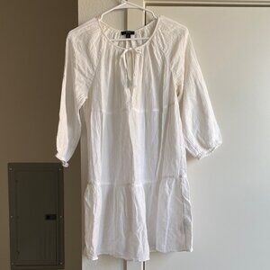 J Crew Tiered beach tunic in crinkle cotton white in Size M Lightweight Babydoll